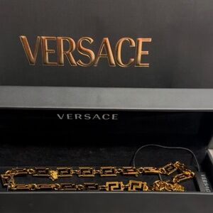 Versace Gold Necklace. NEW. Choker or Long Necklace.